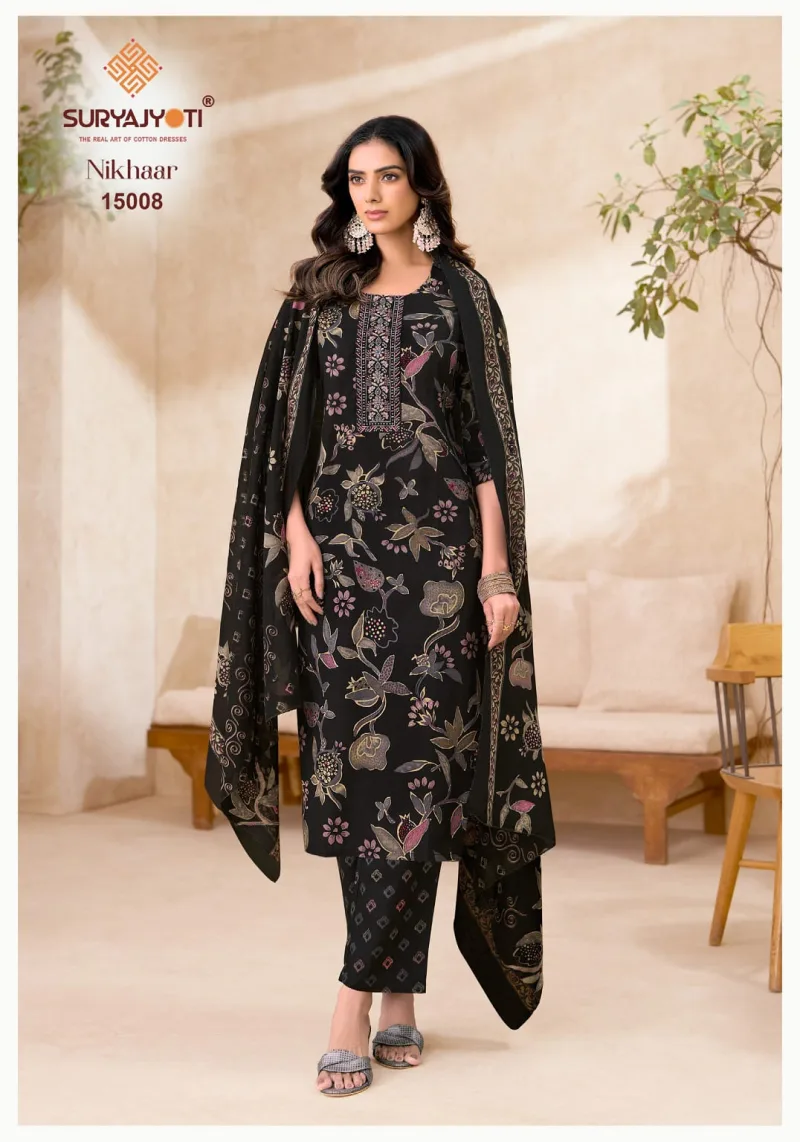 Nikhaar Vol 15 By Suryajyoti Cotton Kurti With Bottom Dupatta